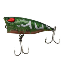 Load image into Gallery viewer, 4CM 3.3G Multi-Color Water System Micro Matter Wave Climbing ABS Lure Floating Fishing Bait Poper Trout Pike Fishing Hard Bait Triple Hook
