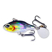 Load image into Gallery viewer, 5.2CM 8.5G Whirlpool VIB One-Piece Spinning Glitter Hard Bait Micro Object Majou Lure Bait Withtriple Hook For Long Cast Warping Mouth Bass Sea Fishing
