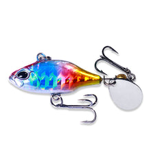 Load image into Gallery viewer, 5.2CM 8.5G Whirlpool VIB One-Piece Spinning Glitter Hard Bait Micro Object Majou Lure Bait Withtriple Hook For Long Cast Warping Mouth Bass Sea Fishing
