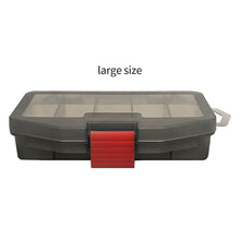 Load image into Gallery viewer, Gray Transparent Plastic Single Layer Lure Box Large/Medium/Small Size Fishing Accessories Case 5 Grids Soft Bait Hard Bait Storage Box
