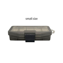 Load image into Gallery viewer, Gray Transparent Plastic Single Layer Lure Box Large/Medium/Small Size Fishing Accessories Case 5 Grids Soft Bait Hard Bait Storage Box
