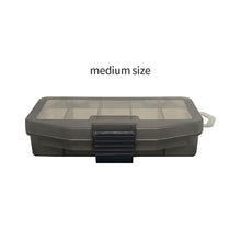 Load image into Gallery viewer, Gray Transparent Plastic Single Layer Lure Box Large/Medium/Small Size Fishing Accessories Case 5 Grids Soft Bait Hard Bait Storage Box
