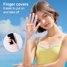 Load image into Gallery viewer, Ice Silk Sunscreen Gloves Summer Riding UPF 50+ Shading Anti-UV Palm Hollowed Out Non-Slip Light Breathable Gloves
