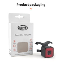 Load image into Gallery viewer, Bicycle Taillight Intelligent Induction Brake Light LED Highlighting Warning Mountain Bike Night Riding Burner USB Rechargeable IPX4 Waterproof
