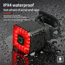 Load image into Gallery viewer, Bicycle Taillight Intelligent Induction Brake Light LED Highlighting Warning Mountain Bike Night Riding Burner USB Rechargeable IPX4 Waterproof
