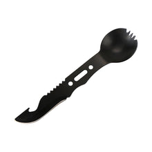 Load image into Gallery viewer, 7 In 1 Multifunctional Survival Whistling Knife Camping Picnic Stainless Steel Portable Spork Cutlery Outdoor Survival Tool
