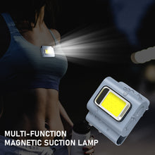 Load image into Gallery viewer, LED Silicone Clothespin Running Light Multi-Purpose Camping Night Riding Fishing Walking Dog Waterproof Safety Warning Light Portable With Magnetic Suction Usb Rechargeable Head Wearing Burner

