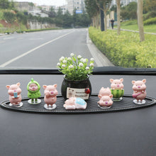 Load image into Gallery viewer, 7Pcs/Set Cute Car Center Console Ornament Animal Pig Doll Statue Figurine Small Miniatures for Car Home Decoration

