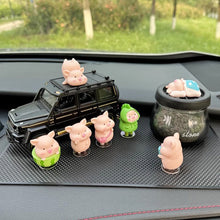 Load image into Gallery viewer, 7Pcs/Set Cute Car Center Console Ornament Animal Pig Doll Statue Figurine Small Miniatures for Car Home Decoration
