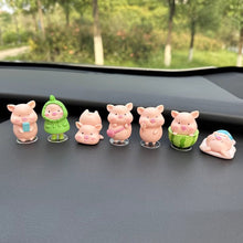 Load image into Gallery viewer, 7Pcs/Set Cute Car Center Console Ornament Animal Pig Doll Statue Figurine Small Miniatures for Car Home Decoration
