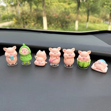 Load image into Gallery viewer, 7Pcs/Set Cute Car Center Console Ornament Animal Pig Doll Statue Figurine Small Miniatures for Car Home Decoration
