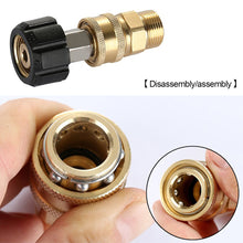 Load image into Gallery viewer, 2Pcs 3/8'' or 1/4" Pressure Washer Adapter Kit M22 14mm / 15mm Female Swivel to Quick Connect Release Set Nozzles
