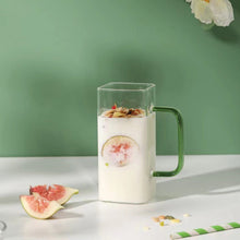 Load image into Gallery viewer, 1Pc Square Glass Mug Breakfast Milk Coffee Cup Microwave Safe Transparent Party Beer Mug Coffee Mug Drinkware Glass

