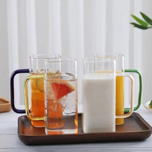 Load image into Gallery viewer, 1Pc Square Glass Mug Breakfast Milk Coffee Cup Microwave Safe Transparent Party Beer Mug Coffee Mug Drinkware Glass
