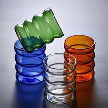 Load image into Gallery viewer, 1Pc Creative Glass Cup Heat-resistant Tumbler Drinkware Tea Juice Milk Coffee Mug Home Water Glasses Ripple Mug 300ml

