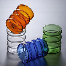 Load image into Gallery viewer, 1Pc Creative Glass Cup Heat-resistant Tumbler Drinkware Tea Juice Milk Coffee Mug Home Water Glasses Ripple Mug 300ml
