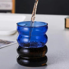 Load image into Gallery viewer, 1Pc Creative Glass Cup Heat-resistant Tumbler Drinkware Tea Juice Milk Coffee Mug Home Water Glasses Ripple Mug 300ml
