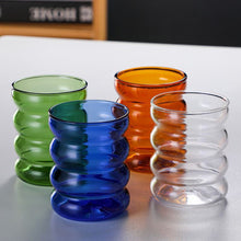 Load image into Gallery viewer, 1Pc Creative Glass Cup Heat-resistant Tumbler Drinkware Tea Juice Milk Coffee Mug Home Water Glasses Ripple Mug 300ml
