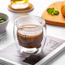 Load image into Gallery viewer, 1Pc Glass Mugs Double Wall Glass Mug Bear Cat Animal Double-layer Glass Mug Coffee Cup Christmas Mug Gift Cute Tea Milk Cup
