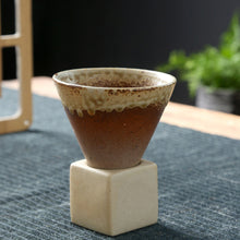 Load image into Gallery viewer, 1Pcs Retro Ceramic Coffee Mug Rough Pottery Latte Tea Cup Porcelain Cup Cup Pull Coffee Flower Pottery
