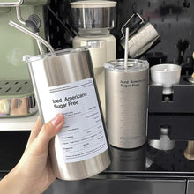 Load image into Gallery viewer, 350/600ml Ice Hot Coffee Industrial Style Stainless Steel Handy Thermos Cup Car Direct Drinking Straw American Travel Mug

