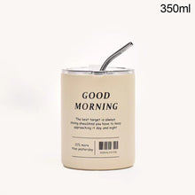 Load image into Gallery viewer, 350/600ml Ice Hot Coffee Industrial Style Stainless Steel Handy Thermos Cup Car Direct Drinking Straw American Travel Mug
