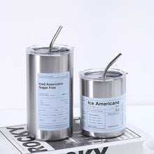 Load image into Gallery viewer, 350/600ml Ice Hot Coffee Industrial Style Stainless Steel Handy Thermos Cup Car Direct Drinking Straw American Travel Mug
