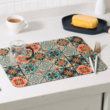 Load image into Gallery viewer, 1Pc Vintage Printed Dish Drying Mat Rubber Water Absorbent Kitchen Sink Pad Splash Drain Pad Placemat Tableware Anti-skid Rugs
