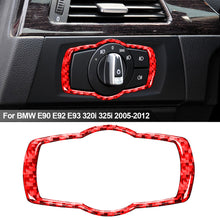 Load image into Gallery viewer, Carbon Fiber Car Headlight Switch Frame Cover Trim Interior Accessories Sticker for BMW E90 E92 E93 320i 325i 2005-2012
