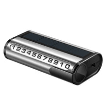 Load image into Gallery viewer, Solar Car Parking Number Plate Luminous Auto Parking Card Temporary Stop Phone Number Card For Car Decoration Accessory

