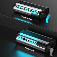 Load image into Gallery viewer, Solar Car Parking Number Plate Luminous Auto Parking Card Temporary Stop Phone Number Card For Car Decoration Accessory
