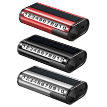 Load image into Gallery viewer, Solar Car Parking Number Plate Luminous Auto Parking Card Temporary Stop Phone Number Card For Car Decoration Accessory
