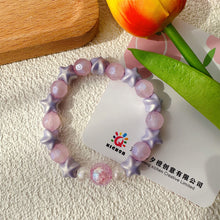 Load image into Gallery viewer, Cute Sweet Beaded Bracelet Fresh Colorful Beads Elastic Rope Bracelet Women Hand Jewelry Accessory
