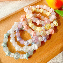 Load image into Gallery viewer, Cute Sweet Beaded Bracelet Fresh Colorful Beads Elastic Rope Bracelet Women Hand Jewelry Accessory
