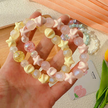 Load image into Gallery viewer, Cute Sweet Beaded Bracelet Fresh Colorful Beads Elastic Rope Bracelet Women Hand Jewelry Accessory
