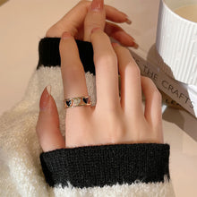 Load image into Gallery viewer, Love Shining Micro Diamond Hollow Out Ring Fashion Opening Adjustable Alloy Ring Women Jewelry Accessory
