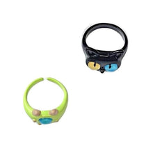 Load image into Gallery viewer, Funny Black Cat Green Monster Ring Fashionable Personalized Opening Adjustable Ring Jewelry Accessory
