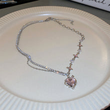 Load image into Gallery viewer, Heart Pendant Necklace Fashionable Creative Diamond Chain Splicing Necklace Clavicle Chain Jewelry Accessory
