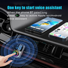 Load image into Gallery viewer, BC71 Car FM Transmitter Car Charger Bluetooth 5.0 QC 3.0 Fast Charge PD Car Charger MP3 Music Player Ambient Light TF Card
