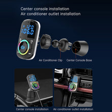 Load image into Gallery viewer, BC71 Car FM Transmitter Car Charger Bluetooth 5.0 QC 3.0 Fast Charge PD Car Charger MP3 Music Player Ambient Light TF Card
