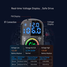 Load image into Gallery viewer, BC71 Car FM Transmitter Car Charger Bluetooth 5.0 QC 3.0 Fast Charge PD Car Charger MP3 Music Player Ambient Light TF Card
