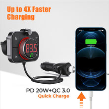 Load image into Gallery viewer, Car Bluetooth 5.0 MP3 Player AUX Audio Lossless Sound Music Receiver Handsfree Call FM Transmitter PD20W QC3.0 Fast Charger Mic
