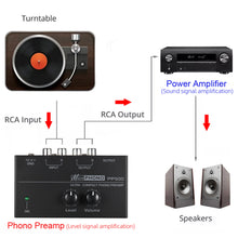 Load image into Gallery viewer, Ultra-compact PP500 Phono Preamplifier Preamp with Bass Treble Balance Volume Adjustment Pre-amp Turntable Preamplificador
