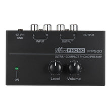 Load image into Gallery viewer, Ultra-compact PP500 Phono Preamplifier Preamp with Bass Treble Balance Volume Adjustment Pre-amp Turntable Preamplificador
