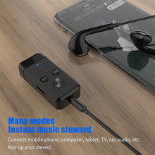 Load image into Gallery viewer, Aux Bluetooth 5.0 Audio Receiver 3.5mm Jack Portable Clip Wireless Bass Hifi Stereo Headphones Adapter Support TF Card Play

