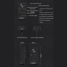 Load image into Gallery viewer, Aux Bluetooth 5.0 Audio Receiver 3.5mm Jack Portable Clip Wireless Bass Hifi Stereo Headphones Adapter Support TF Card Play
