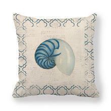 Load image into Gallery viewer, 18 x 18 Inch Throw Pillow Covers Sea Theme Square Cotton Linen Cushion Cover Pillow Case for Living Room Bed Indoors Home Decor

