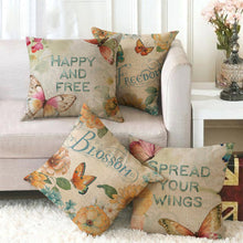 Load image into Gallery viewer, Butterfly Decorative Throw Pillow Cover Decorative Square Pillowcases Cotton Linen Cushion Home Decor Cover 18 X 18 Inch
