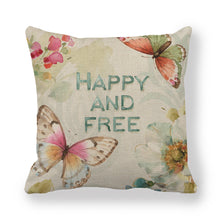 Load image into Gallery viewer, Butterfly Decorative Throw Pillow Cover Decorative Square Pillowcases Cotton Linen Cushion Home Decor Cover 18 X 18 Inch
