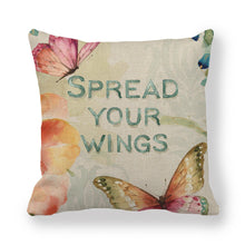 Load image into Gallery viewer, Butterfly Decorative Throw Pillow Cover Decorative Square Pillowcases Cotton Linen Cushion Home Decor Cover 18 X 18 Inch
